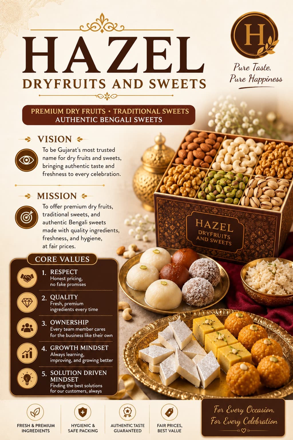 Hazel Dryfruits — premium dry fruits and mithai in Rajkot